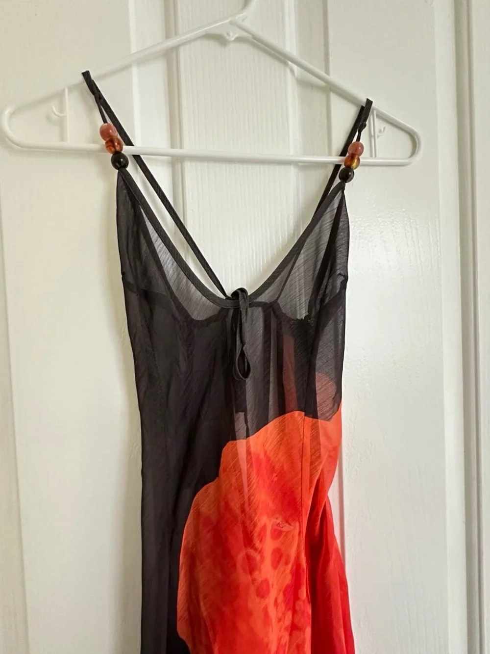 Princess Polly Black Sheer Maxi Dress with Bold Red Floral